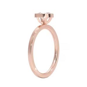 Anillo de moissanita con corte de pera para mujer, anillo de compromiso de moissanita con corte de pera chapado en oro y plata de ley S925 - Product Image 4