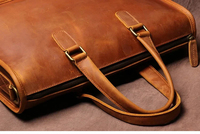 Maletín Clásico de Cuero Genuino para Portátil, Bolsa de Mensajero Cruzada al Hombro, Duradera, para Oficina, Negocios, Viajes, Protectora y Portátil
