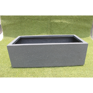 Macetero Rectangular clásico para el hogar, jardín, oficina, hotel y centro comercial, gris manchado con acabado de piedra de granito de fibra de vidrio, venta al por mayor - Product Image 3