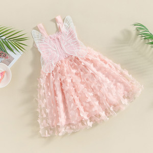 Vestido de Princesa para Bebé Niña, Verano, Sin Mangas, Encaje Floral con Lazo Decorativo, Estilo Adorable - Product Image 5