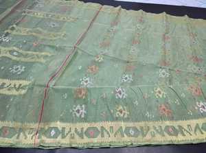 Exportable Deshi Dhakai Jamdani Sharee calidad de exportación para mujeres JAMDANI tela azul rojo verde dorado cielo azul de Bangladesh - Product Image 4