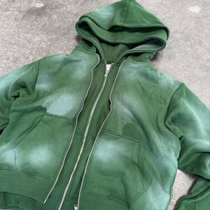 Sweat à capuche personnalisé à fermeture éclair bidirectionnelle pour femmes et hommes, sweat à capuche épais et lourd, sweat à capuche zippé délavé au soleil - Product Image 4