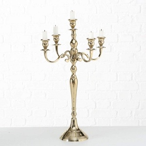 Ensemble de 2 chandeliers en métal à 5 bras, finition dorée, chandelier de sol pour mariage, événement, décoration de fête, artisanat - Product Image 5