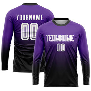 Uniforme de Fútbol Personalizado Sublimado en Morado y Blanco, Transpirable, Precio al por Mayor, Logotipo Personalizado, Jersey de Malla Económico - Product Image 1