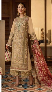 Traje de novia Georgette de imitación pesado pakistaní con colección de trabajo bordado - Product Image 4