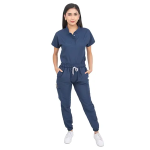 Personalizable de alta calidad de las mujeres de enfermería Jogger Scrubs de punto Spandex/Poliéster Hospital Uniforme Top Enfermera Scrubs Sets - Product Image 1