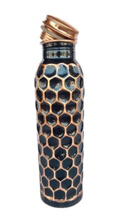 Botella de agua potable directa de cobre con corte de diamante negro de alta calidad, para agua hirviendo - Product Image 2