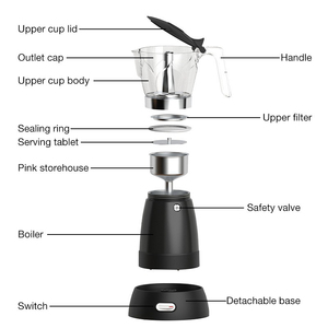 <span class=keywords><strong>Moka</strong></span> elettrica portatile Espresso bretello Latte Set utensili per uso alimentare in acciaio inox percolatrice caffettiera - Product Image 5