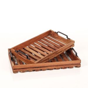 Plateau de service en bois de haute qualité avec couleur personnalisée et motif solide pour plateau de restaurants, fournitures pour la maison et les hôtels - Product Image 6