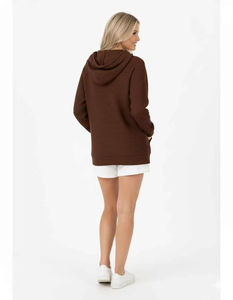 Sudadera Larga de Invierno para Mujer, 100% Algodón, Felpa, Sensación de Terciopelo Suave, Corte Holgado Informal, Moda Urbana, Acogedora, con Logotipo Frontal - Product Image 2