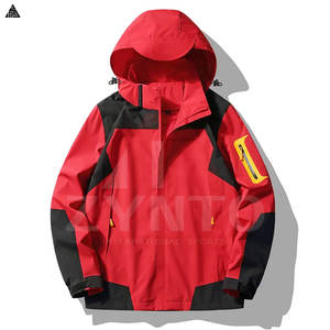 Chaqueta de hombre moderna, cortavientos, impermeable, informal, transpirable, para senderismo, con capucha, personalizada, con cremallera completa. - Product Image 3