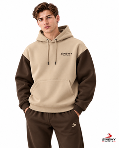 Sweat-shirt à capuche pour homme SINEWY SPORTS, écologique, hiver, coupe classique, polaire, couleur unie, décontracté, avec poche avant et logo imprimé - Product Image 5