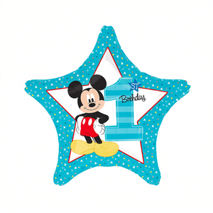 Palloncino in Foil di Topolino 48Cm a Forma di Stella per Decorazione Festa Primo Compleanno - Product Image 2