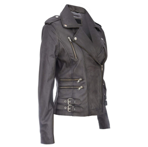 2026 chaqueta de cuero de motorista genuino de alta calidad para mujer Slim Fit y logotipo personalizado disponible Costura Premium, manga larga - Product Image 2