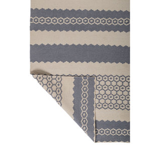Alfombra de Lana Tejida Plana Indusbar ADWL-75, Gris y Negro a Rayas, Estilo Kilim Abstracto, para el Hogar, Pasillo, Alfombra Rectangular de Yute para el Suelo del Hogar - Product Image 5