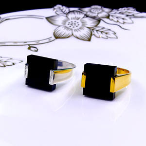 Everyday Wear Sterling Silver 925 Low MOQ Anillo de sello de piedras preciosas de ónix negro de Estilo Vintage clásico de alta calidad - Product Image 3