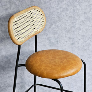 Henry Contemporary Bar <b>Stool</b> <b>with</b> Swivel Feature Mesh <b>Back</b> and Iron Frame Simple Design Upholstered Cushion GBSK016 - Product Image 3