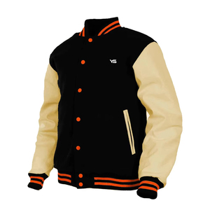 New Wholesale <b>Men</b> Custom High Quality Windproof Breathable Casual Cotton Polyester Fleece Varsity Jacket Embroidery - Product Image 6