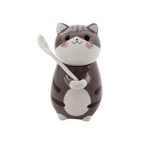 Azucarero de porcelana en forma de gato de lujo Kawaii con cuchara de tapa para restaurantes, bodas, Navidad, Halloween, uso decorativo en la cocina - Product Image 3