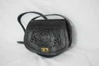 Sac à bandoulière vintage en cuir véritable sculpté géométriquement pour femmes, modèle Moroccansoul 765