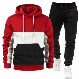Hiver Nouveau Hommes Trois Couleurs Splicing Hoodie + Pantalon Casual Sportswear Hommes Sportswear Marque Vêtements Sportswear - Product Image 1