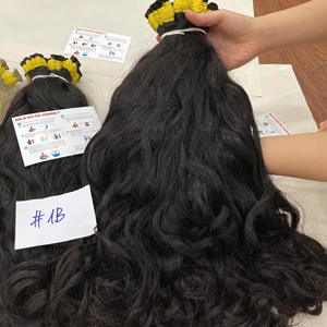 Cabello humano a granel de muy alta calidad, las mejores extensiones de cabello, hermosas, muy brillantes y suaves, fáciles de aplicar, onduladas naturales a granel. - Product Image 2
