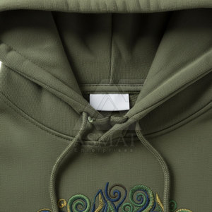 Sudadera con capucha bordada personalizada de alta calidad para hombre al por mayor, sudadera con capucha bordada de algodón OEM para adultos - Product Image 3