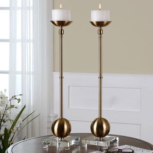 Candelabro de Latón Imperial, Soporte de Lujo para Velas, Candelabro de Latón con Toque Regal, Candelabro de Latón Opulento - Product Image 1