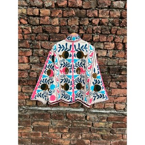 Suzani แจ็กเก็ตผ้าฝ้ายปักลายดอกไม้, เสื้อแจ็กเก็ตเบลเซอร์ชุดโบฮีเมียนสำหรับฤดูหนาว - Product Image 4