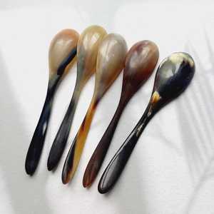 Natural Buffalo Horn <b>Spoon</b> Mirror Polish Eco-Friendly Long Handle for Scratch-Free Non-Stick Cookware Use Wholesale India - Product Image 4