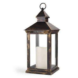 Lanterne enduite de poudre en fer en verre de forme carrée pour décoration intérieure et extérieure au prix le plus bas en inde - Product Image 3