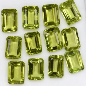 Prêt à expédier prix abordable 8x10mm péridot naturel à facettes octogone taillé pierres précieuses en vrac de fabrication - Product Image 1