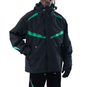 Veste Safari Homme Oversize Imperméable Hiver Entraînement Baseball Col Montant Logo Avant Double Étanchéité Lettres - Product Image 4