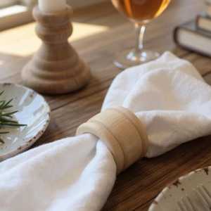 Anneaux de serviette modernes écologiques en résine, métal, bois, verre, taille et forme personnalisables, décoration de table - Product Image 6