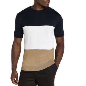 T-shirt à blocs de couleur T-shirt à blocs de couleur graphique pour hommes avec blocage des couleurs Ringer T-shirts - Product Image 6