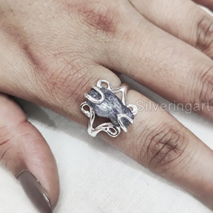เครื่องประดับหินหยาบแหวนสำหรับผู้หญิงแหวนพลอยแทนซาไนต์ธรรมชาติ December birthstone ฮิปฮิปฮิปปี้ลวด925แหวนเงินสเตอร์ลิง - Product Image 4