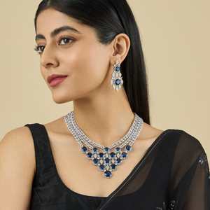 Zircon Necklace 178410 Elegant <b>Wedding</b> <b>Accessory</b> with Dazzling Zircon Stones - Product Image 1
