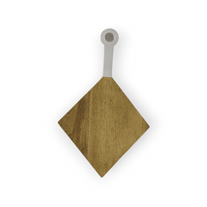 Tabla de servicio de corte de madera de mango cuadrado ecológico de alta calidad con mango blanco para picar al aire libre en el hogar o la cocina - Product Image 1