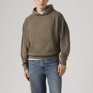 เสื้อฮู้ดดี้ผู้ชายคุณภาพสูง ผ้าฝ้ายฟลีซ 100% สำหรับฤดูหนาว ไซส์ใหญ่ ไม่หดตัว ด้านหน้าสีพื้น เป็นมิตรกับสิ่งแวดล้อม รับผลิตแบบ ODM - Product Image 3