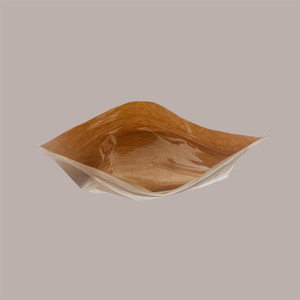 Classic Style Brown Kraft Paper Doypack Bag with Window for Food Products Like Cakes Sugar Noodles 2 X 50 Pieces 130x220+35+35mm - Product Image 3