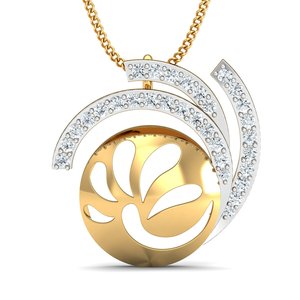 Boho Swirl Zircon Brass Pendant 18k Gold Plated Geometric Hollow Cutout Wholesale Necklace For Women - Product Image 6