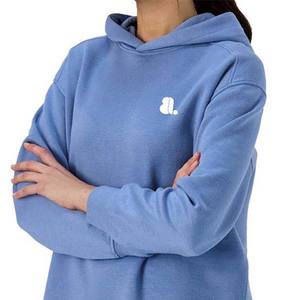 Sudadera con capucha de mujer de color sólido con logotipo personalizado al por mayor liso canguro bolsillo ajustado informal poliéster algodón - Product Image 6