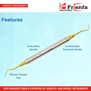 Kit de Instrumentos para Obturaciones Dentales de Composite, 7 Piezas, Acero Inoxidable con Recubrimiento de Plasma Dorado, para Amalgama, Ionómero de Vidrio y Restauraciones - Product Image 3