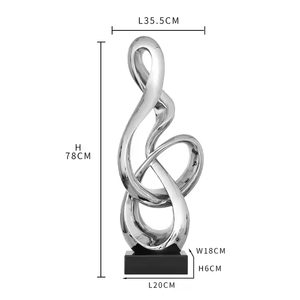 Guangzhou Modern Metal Handicraft Electroplated Abstract Sculpture Indoor Home <b>Decor</b> High Quality Customizable Anniversary - Product Image 5
