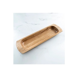Gran oferta, cuenco de masa de madera con forma de rectángulo con técnica tallada, cuenco para servir cocina con empuñadura para restaurante a bajo precio - Product Image 2