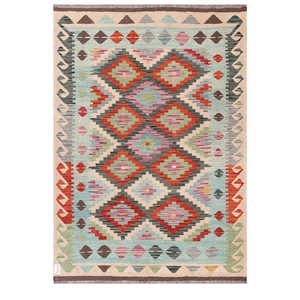 Alfombra Kilim de Maimana, Afganistán, 181 x 129 cm, Juego de Alfombras - Product Image 1