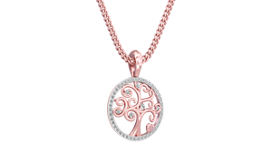 Élégant collier à pendentif arbre en forme de cœur en or 14 carats avec diamants naturels et en laboratoire pour ensembles de bijoux de mariage - Product Image 3