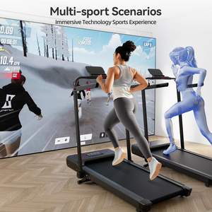 Cinta de correr plegable 3 en 1 exclusiva con mango, inclinación, 7,5 MPH, capacidad de 300 libras, control por aplicación para uso doméstico - Product Image 2