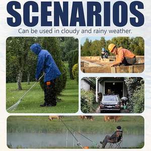 เสื้อกันฝนสำหรับผู้ชายเสื้อกันฝนแบบมีกระเป๋ากางเกงกันน้ำสะท้อนแสง - Product Image 6