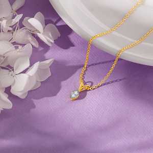 Pendentif en or simplement diamant Design de bijoux élégants pour femmes - Product Image 2